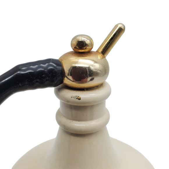 Italian Large Afra Perfume Atomizer Bottle Mid Century Cream Black Bulb Sprayer - Picture 5 of 14